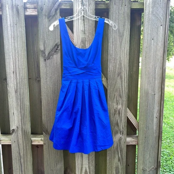 Delia’s blue fit and flare dress with tie - Picture 1 of 6